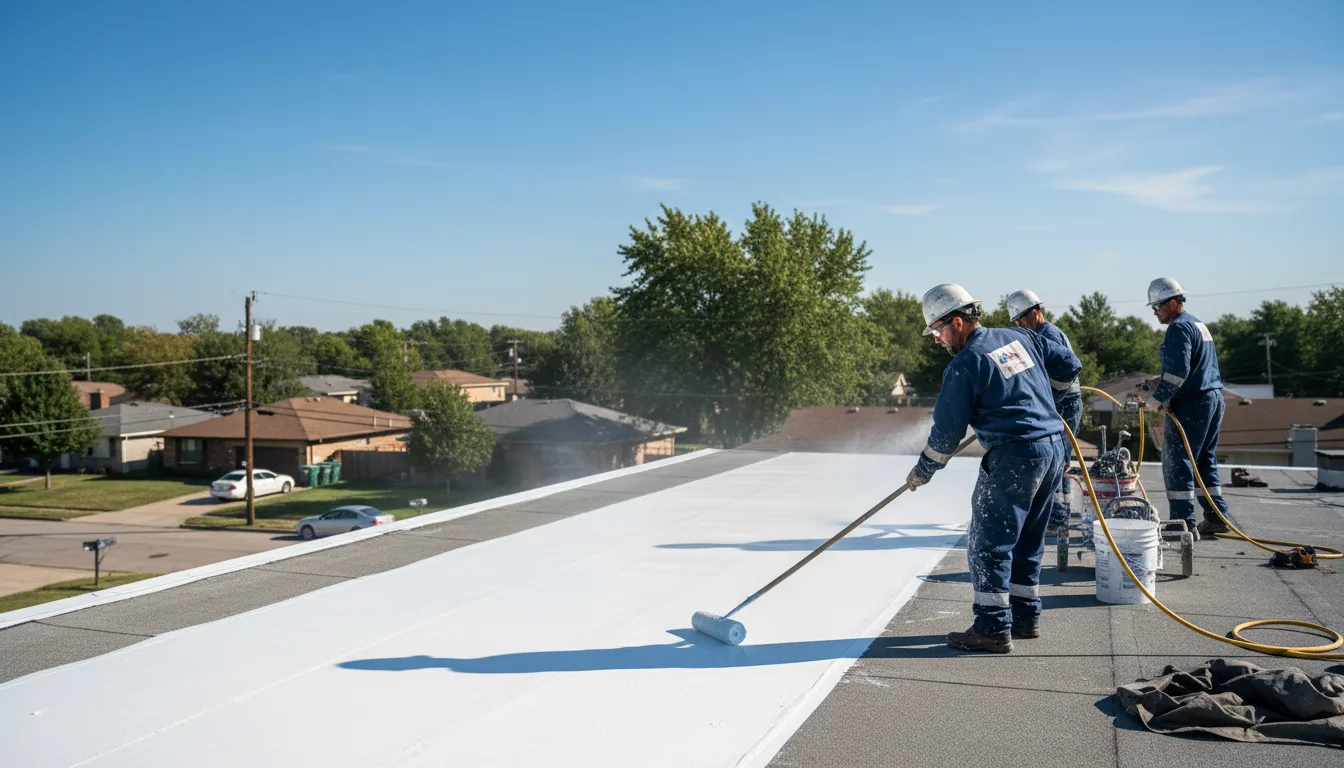 Commercial roof coating in Moffett, OK near me
